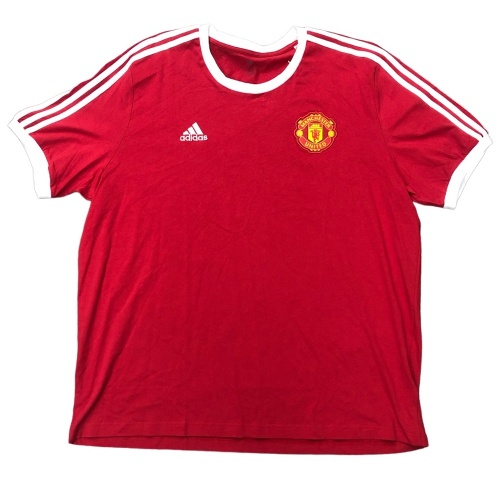 NEW!! Adidas 3- Stripe Manchester United Red Men’s T-Shirt SIZES L & XXL